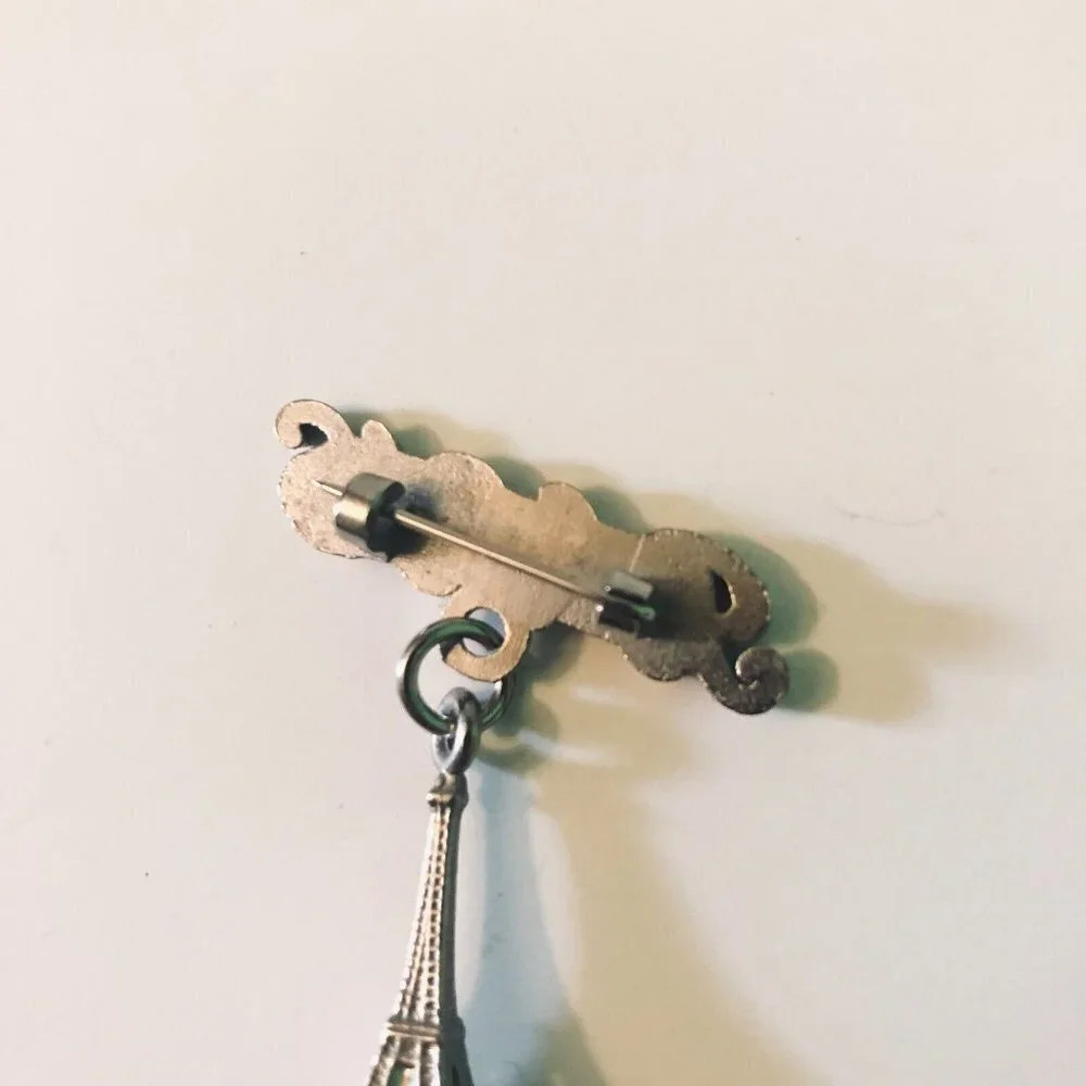 Vintage Paris Eiffel Tower Pin Souvenir Brooch - Picture 5 of 8